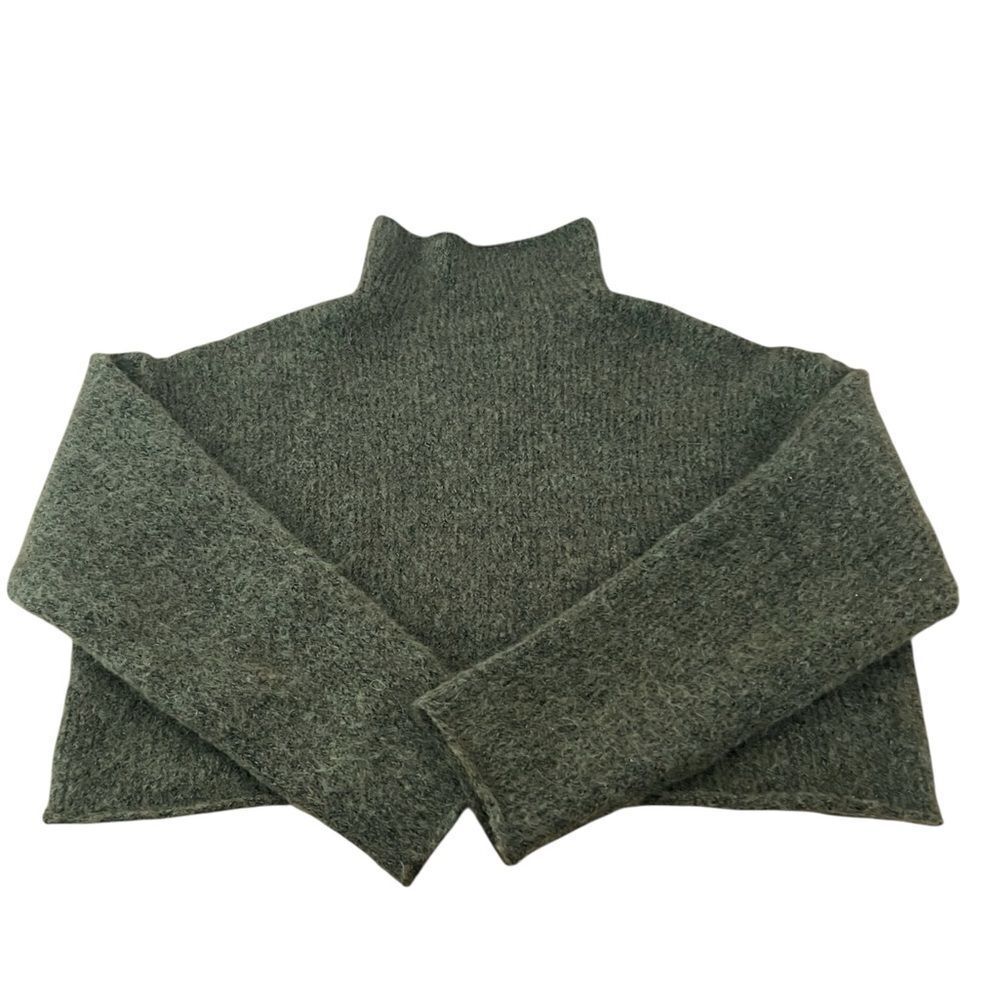 Zara Alpaca Wool Blend Cropped Turtleneck Sweater